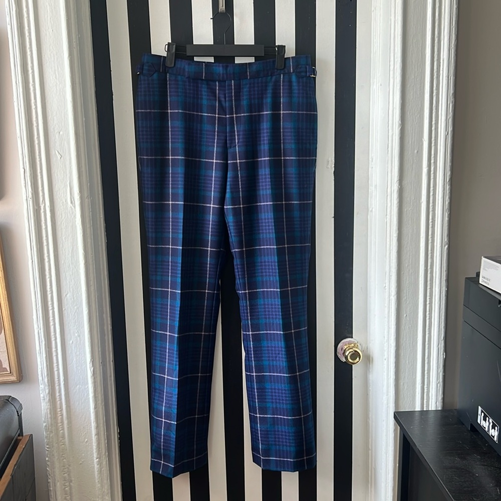 Paul Smith Men’s indigo teal plaid Trouser size 32 AW22